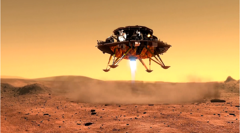 祝融号火星车成功驶上火星表面